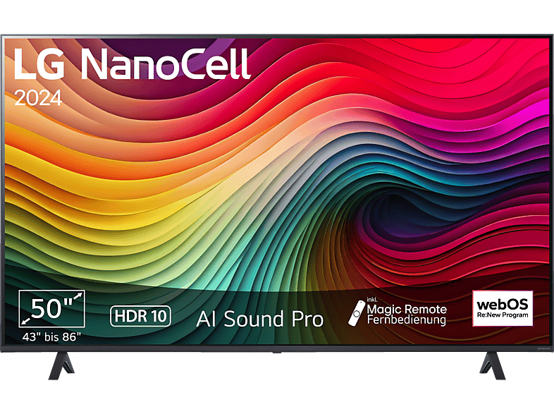 LG 50NANO81T6A NanoCell TV (Flat, 50 Zoll / 127 cm, UHD 4K, SMART TV, webOS 24 mit ThinQ) von LG