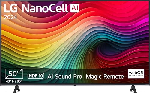 LG 50NANO81T6A TV 50" (127 cm) NanoCell Fernseher (α5 Gen7 4K AI-Prozessor, webOS 24, HDR10, bis zu 60Hz) [Modelljahr 2024] von LG