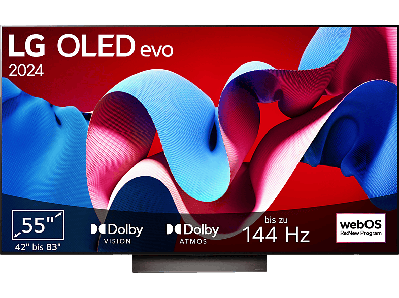 LG 55C47LA OLED evo TV (Flat, 55 Zoll / 139 cm, 4K, SMART TV, webOS 24 mit ThinQ) von LG