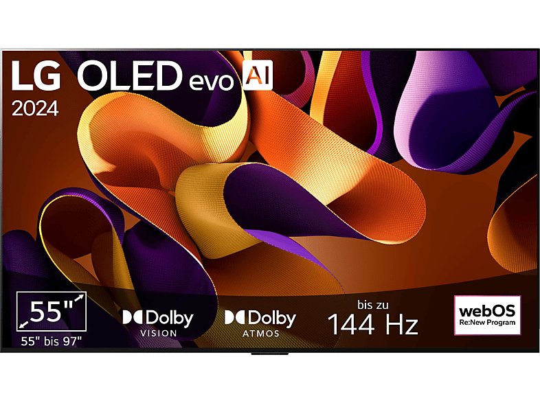 LG 55G48LW OLED evo TV (Flat, 55 Zoll / 139 cm, 4K, SMART TV, webOS 24 mit ThinQ) von LG