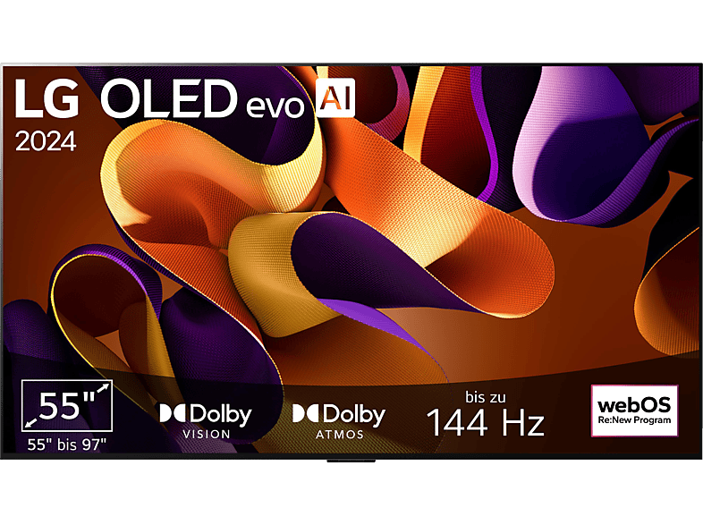 LG OLED55G48LW OLED evo TV (Flat, 55 Zoll / 139 cm, 4K, SMART TV, webOS 24 mit ThinQ) von LG