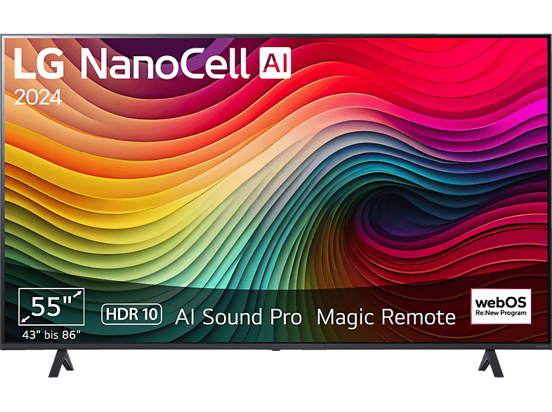LG 55NANO81T6A NanoCell TV (Flat, 55 Zoll / 139 cm, UHD 4K, SMART TV, webOS 24 mit ThinQ) von LG