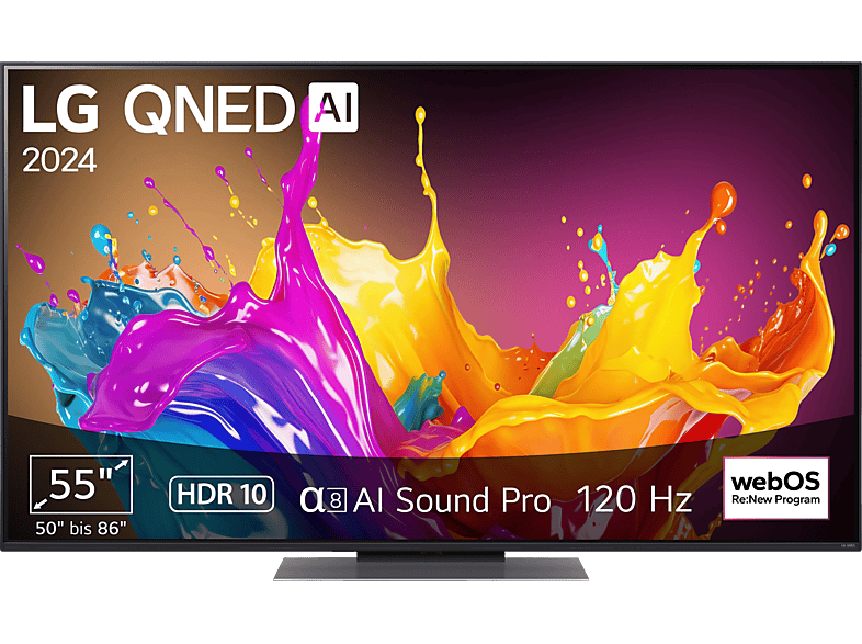 LG 55QNED86T6A QNED TV (Flat, 55 Zoll / 139 cm, UHD 4K, SMART TV, webOS 24 mit ThinQ) von LG