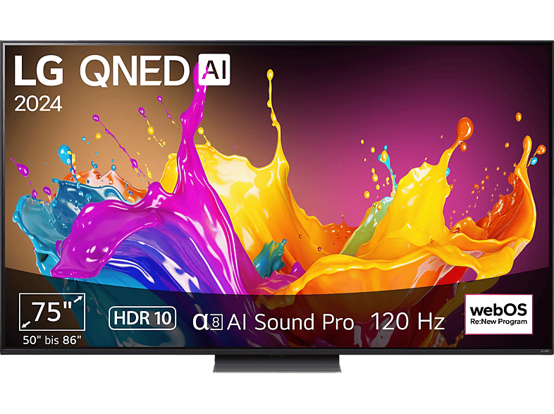 LG 75QNED86T6A QNED TV (Flat, 75 Zoll / 190 cm, UHD 4K, SMART TV, webOS 24 mit ThinQ) von LG