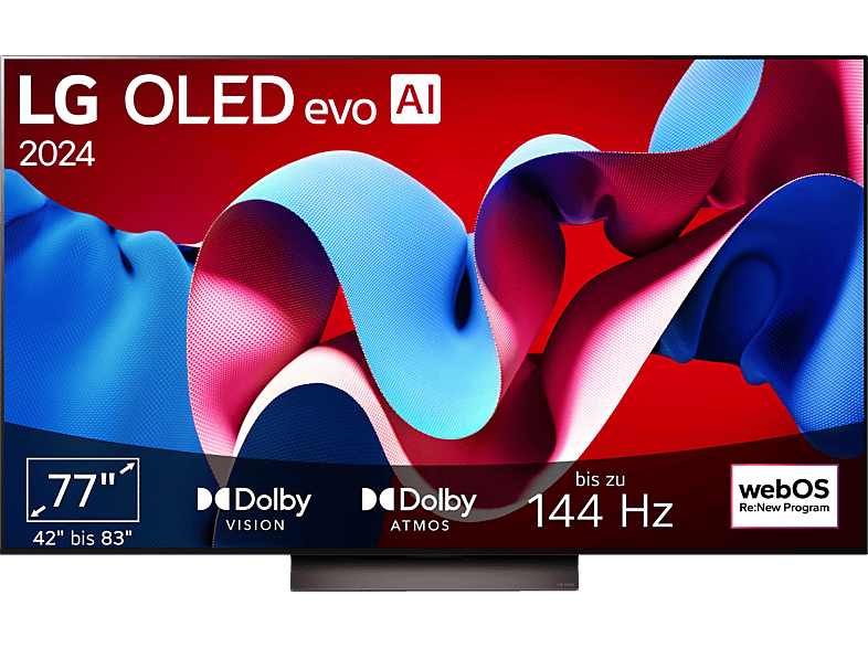 LG 77C47LA OLED evo TV (Flat, 77 Zoll / 195 cm, 4K, SMART TV, webOS 24 mit ThinQ) von LG