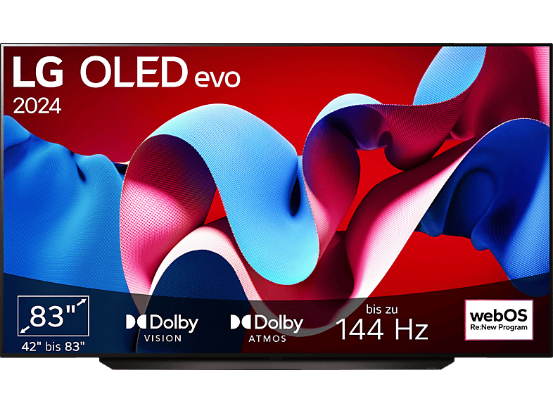 LG 83C47LA OLED evo TV (Flat, 83 Zoll / 210 cm, 4K, SMART TV, webOS 24 mit ThinQ) von LG