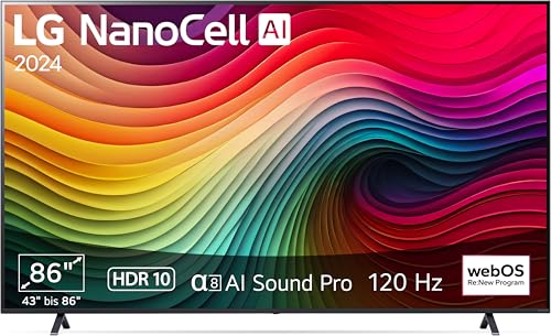 LG 86NANO81T6A TV 86" (218 cm) NanoCell Fernseher (α8 4K AI-Prozessor, HDR10, bis zu 120Hz) [Modelljahr 2024] von LG