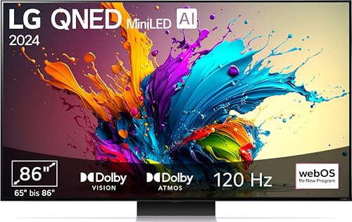 LG 86QNED91T6A TV 86" (218 cm) QNED MiniLED Fernseher (α8 4K AI-Prozessor, Dolby Vision, bis zu 120Hz) [Modelljahr 2024] von LG
