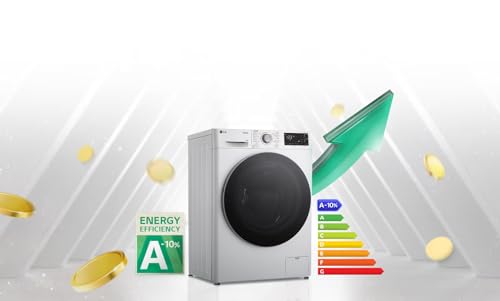 LG AI DD F4R3010NSWW Waschmaschine Klasse A -10%, Frontlader Serie R3, Waschmaschine 10kg, 1400 Umdrehungen, AIWash, Dampfreinigung, Direct Drive-Motor, Smart Diagnosis, Freistehend, Weiß von LG