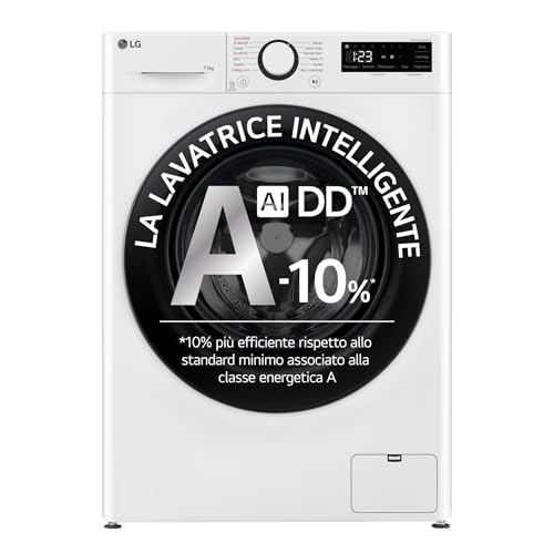 LG AI DD F4R3011NSWB Waschmaschine Klasse A -10%, Frontlader Serie R3, Waschmaschine 11kg, 1400 Umdrehungen, AIWash, Dampfreinigung, Direct Drive-Motor, Smart Diagnosis, Freistehend, Weiß von LG
