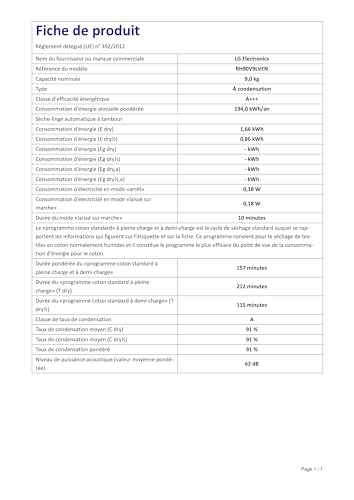 LG Dual Inverter HeatPump, Wäschetrockner, 9 kg, Klasse A+++ von LG
