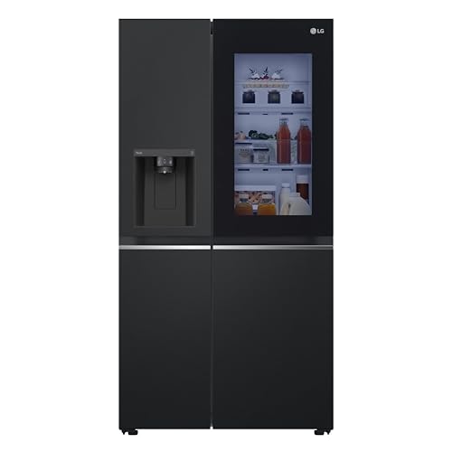 LG GSGV81EPLL Side by Side Kühlschrank, Klasse E, 635 L, Instaview, Kühlschrank mit Gefrierfach, Eis-, Crushed Ice- Wasserspender, Total NoFrost, Smart Inverter Kompressor, Wi-Fi von LG