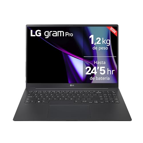LG Gram Pro 16Z90SP-A.AD75B Ultraleichtes Notebook, 40,6 cm (16 Zoll), 2880 x 1800, blendfreies OLED-Display, Intel® Core™ Ultra 7, 32 GB RAM, 512 GB SSD, 1,279 g, Akku 21,5 h, Windows 11, von LG