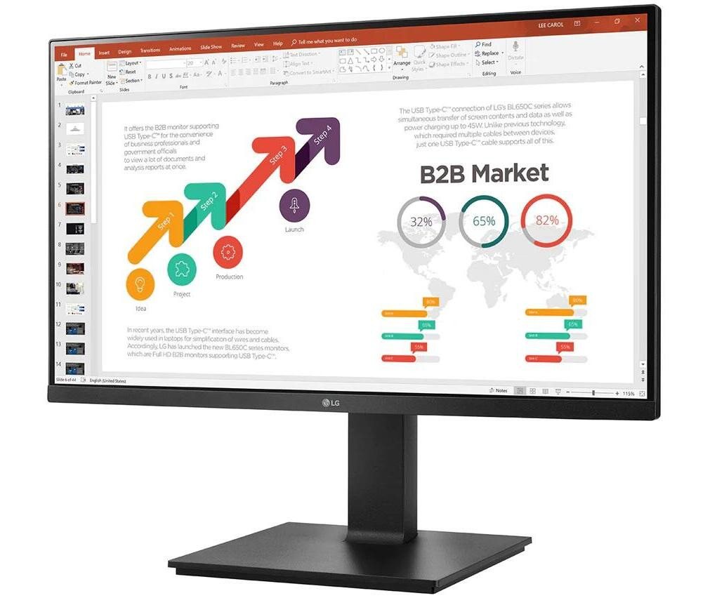 LG LG 24BP45SP-B TFT-Monitor (1.920 x 1.080 Full HD, 5 ms Reaktionszeit, 60 Hz, IPS Panel) von LG