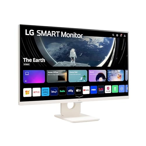 LG MyView Smart Monitor 27SR50F-W All-in-One 27 – IPS-Panel FHD Auflösung (1920 x 1080), 1 ms GtG 60 Hz, HDR 10, DCI-P3 95% (CIE1976), neigbar von LG