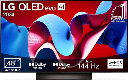 LG OLED48C47LA TV 48" (121 cm) OLED evo Fernseher (α9 Gen7 4K AI-Prozessor, Dolby Vision, bis zu 120Hz) [Modelljahr 2024] von LG