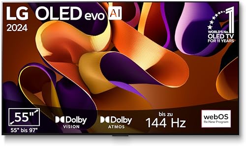 LG OLED55G48LW TV 55" (139 cm) OLED evo Fernseher (α11 4K AI-Prozessor, Dolby Vision, bis zu 120Hz) [Modelljahr 2024], Schwarz von LG