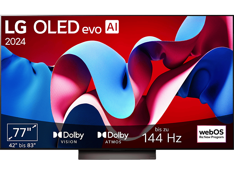 LG OLED77C47LA OLED evo TV (Flat, 77 Zoll / 195 cm, 4K, SMART TV, webOS 24 mit ThinQ) von LG