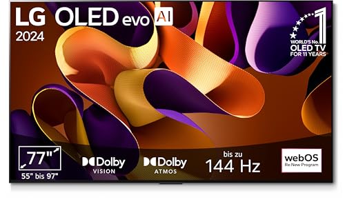 LG OLED77G48LW TV 77" (195 cm) OLED evo Fernseher (α11 4K AI-Prozessor, webOS 24, Dolby Vision, bis zu 120Hz) [Modelljahr 2024] von LG