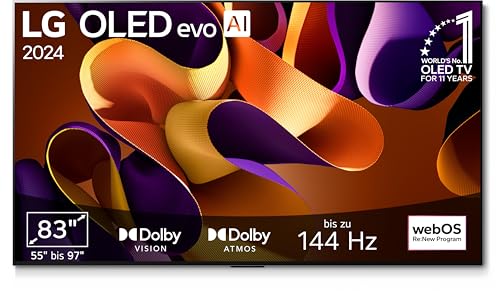 LG OLED83G48LW TV 83" (210 cm) OLED evo Fernseher (α11 4K AI-Prozessor, webOS 24, Dolby Vision, bis zu 120Hz) [Modelljahr 2024] von LG