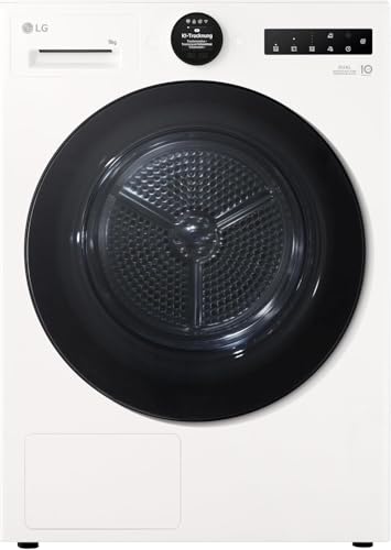 LG RT90X8C Wärmpepumpen Trockner, Energie A+++, 9 kg Kapazität, AI Dry, Allergy Care, weiß von LG