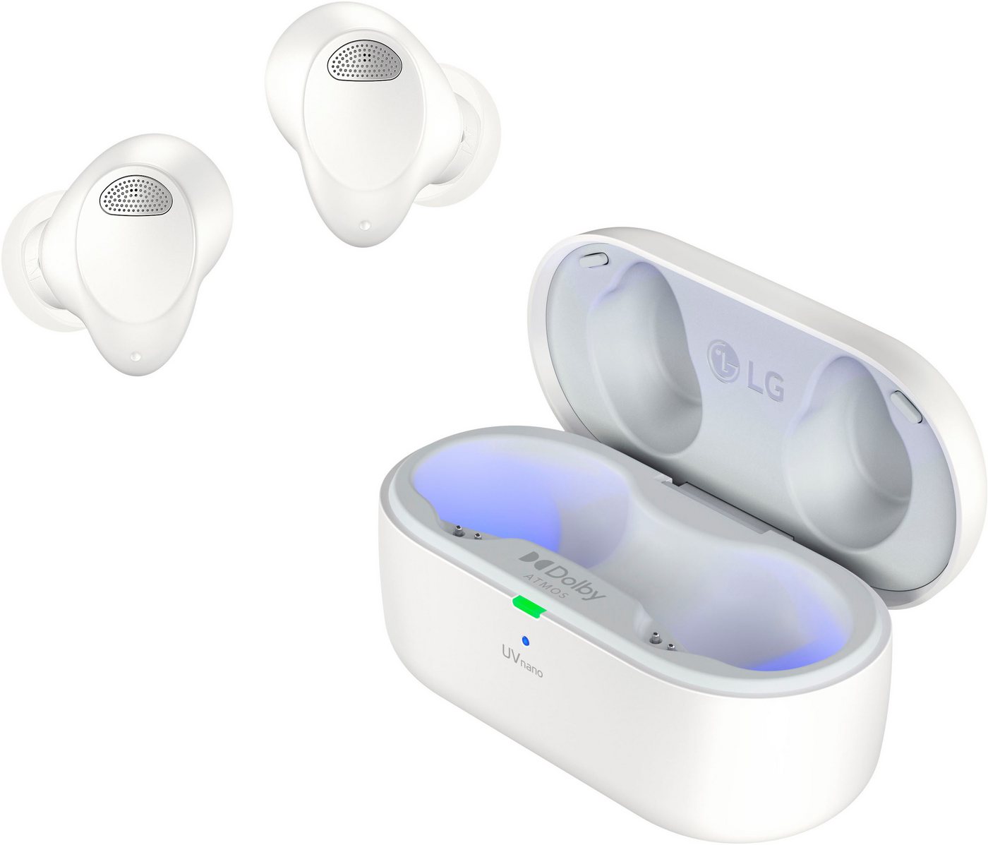 LG TONE Free T90S wireless In-Ear-Kopfhörer (Active Noise Cancelling (ANC), LED Ladestandsanzeige, UV-Reinigung, kompatibel mit Siri, Google Assistant, Siri, Bluetooth, aptX Bluetooth) von LG