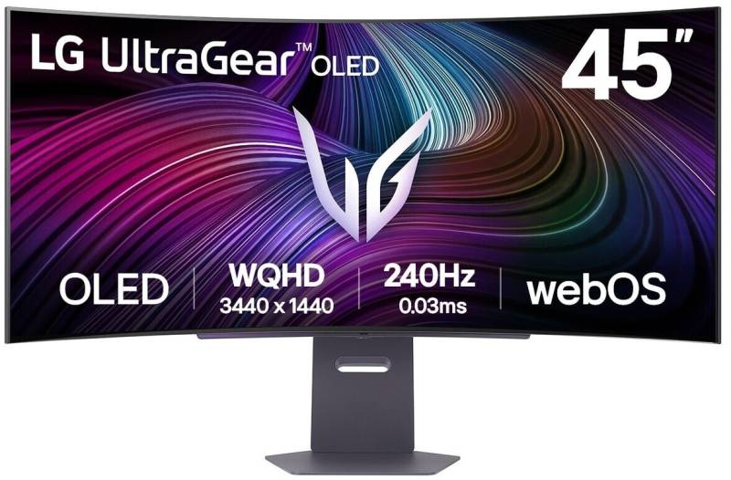 LG UltraGear 45GX90SA-B.AEU - 44,5 Zoll  3.440 x 1.440 Pixel  240 Hz  OLED  21:9  Reaktionszeit 0,03 ms  1.500.000:1  Helligkeit 275 cd/m²  800 R  HDMI  65 W USB-C Power Delivery [Energieklasse F] (45GX90SA-B.AEU) von LG