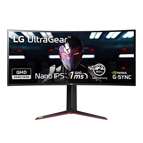 LG UltraGear Gaming Monitor 34GN850P 86,7 cm - 34 Zoll, Curved IPS, 144 Hz, 1ms GtG, G-Sync, Free-Sync, HDR, HDMI, Display Port, USB, Kopfhörerausgang, Schwarz von LG