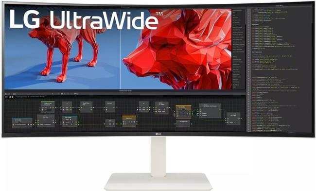 LG UltraWide 38WR85QC-W - LED-Monitor - gebogen - 96.5 cm (38) (37.5 sichtbar) - 3840 x 1600 WQHD+ @ 144 Hz - Nano IPS - 450 cd/m² - 1000:1 - DisplayHDR 600 - 1 ms - 2xHDMI, DisplayPort, USB-C - Lautsprecher [Energieklasse F] (38WR85QC-W.AEU) von LG