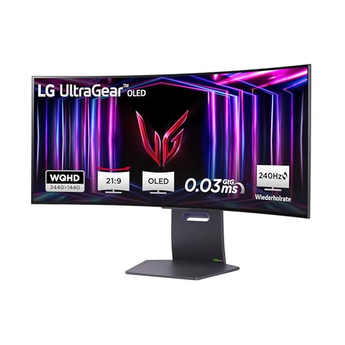 LG Electronics 34GS95QE-B.AEU UltraWide QHD UltraGear Gaming OLED-Monitor 34" (86cm), 3440 x 1440, 0,03ms GtG, 240Hz, HDR400 TRUE BLACK, NVIDIA G-Sync Compatible, AMD FreeSync Premium Pro - Grau von LG Electronics