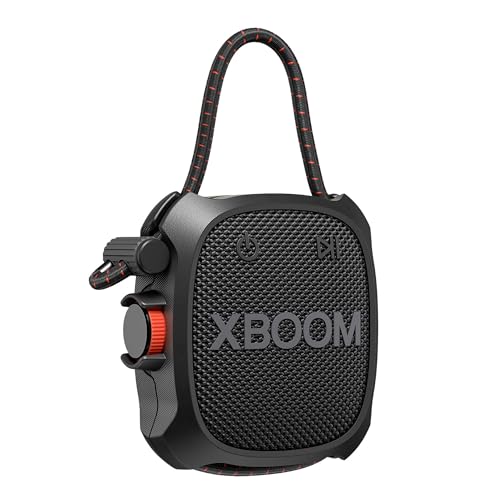 LG XBOOM GO XG2TBK, High Power Speaker, Bluetooth, Powerful Bass, IP67 Waterproof and Dustproof, Military Resistance, DJ Functions, Karaoke, Customizable Lighting, Black von LG