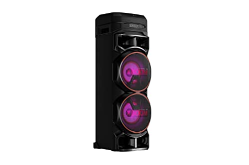 LG XBOOM RNC9, 2-Wege-Soundsystem mit 4 Lautsprechern (Dolby Audio, Karaoke- & DJ-Funktionen, Beleuchtung), Schwarz [Modelljahr 2023] von LG