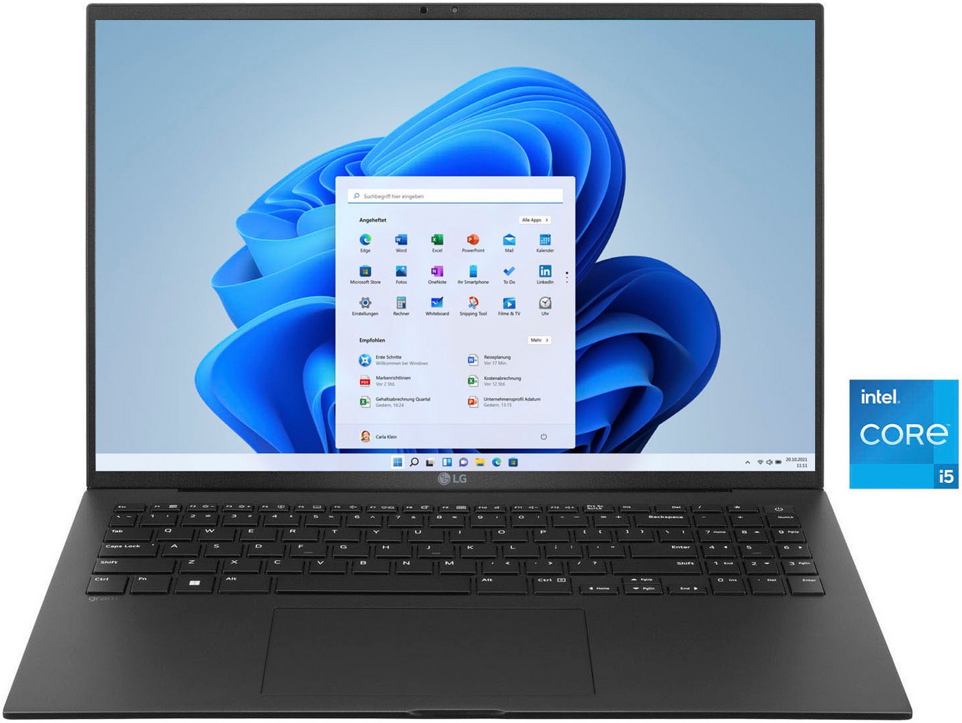 LG Gram 16" Laptop, 16GB RAM, 1TB SSD, Windows 11 Home, Business-Notebook (40,6 cm/16 Zoll, Intel Core i5 1334U, Iris Xe Graphics, 1000 GB SSD) von LG