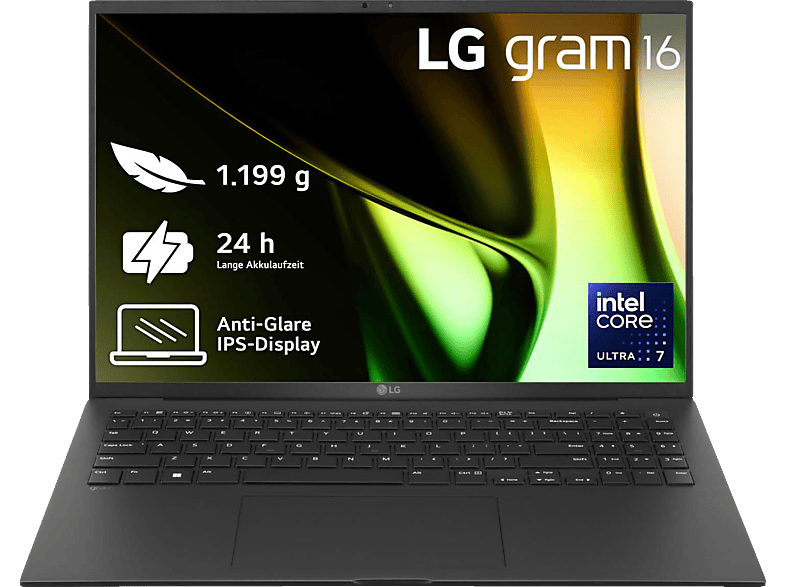 LG gram 16Z90S-G.AA79G, Notebook, mit 16 Zoll Display, Intel® Core™ Ultra 7,155H Prozessor, GB RAM, 1 TB SSD, Arc® GPU, Grau, Windows 11 Home (64 Bit) von LG