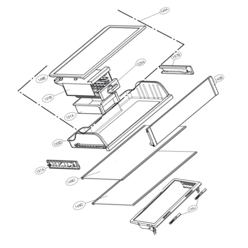 Regalbrett 149c Kühlschrank Gefrierschrank AHT73634009 LG von LG Electronics