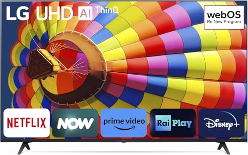 Smart TV 65 Zoll 4K Ultra HD LED Display WebOS AI ThinQ Klasse F Farbe Schwarz - 65UT80003LA von LG