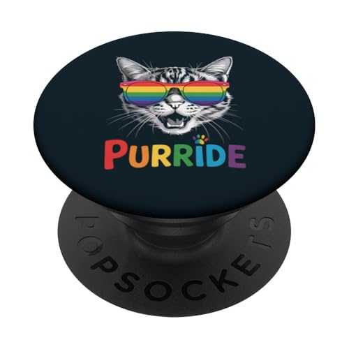 LGBT Pride Month Cat | Purride Cat LGBTQ Kitty Katzenliebhaber PopSockets Klebender PopGrip LGBT Pride Month Cat | Purride Cat LGBTQ Kitty Katzenliebhaber PopSockets Klebender PopGrip von LGBT Pride Celebration Apparel.USA