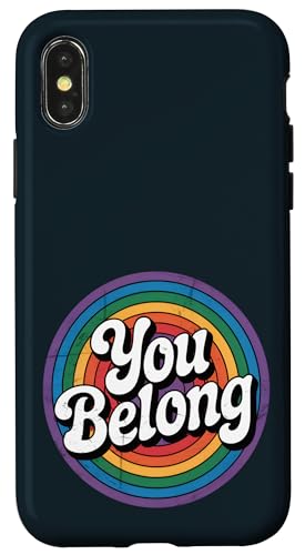 LGBT Pride Month | Inspirierender Retro-LGBT-Artikel von You Belong Pride Hülle für iPhone X/XS LGBT Pride Month | Inspirierender Retro-LGBT-Artikel von You Belong Pride Hülle für iPhone X/XS von LGBT Pride Celebration Apparel.USA