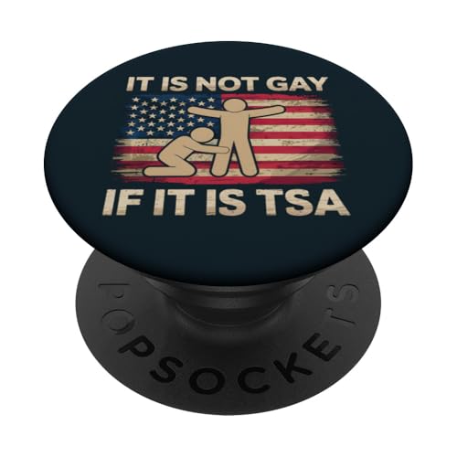 LGBT Pride Month Schwul | Nicht schwul | Sicherheitshumor am Flughafen TSA PopSockets Klebender PopGrip von LGBT Pride Celebration Apparel.USA