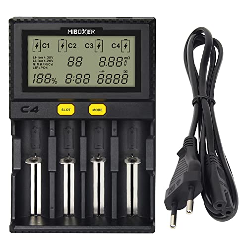 LGIDTECH C4 MiBOXER 18650 Akkuladegerät 4 Slot mit Autoladeanschluss LCD Display für AA AAA C 26650 16340 18500 18350 17670 RCR123 Li-ion/IMR/INR/ICR/NI-MH/NI-Cd/LiFePO4 Akkus LGIDTECH C4 MiBOXER 18650 Akkuladegerät 4 Slot mit Autoladeanschluss LCD Display für AA AAA C 26650 16340 18500 18350 17670 RCR123 Li-ion/IMR/INR/ICR/NI-MH/NI-Cd/LiFePO4 Akkus von LGIDTECH