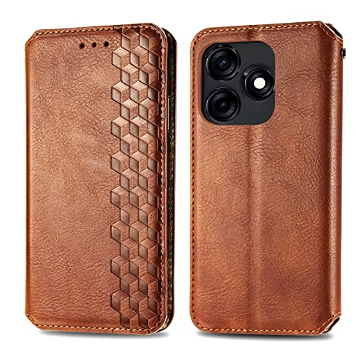 Handy-Klapphülle kompatibel mit Tecno Spark 10C, Brieftaschen-Schutzhülle, Kartenschlitz, TPU-Innenhülle, magnetisch, Folio, PU-Leder, Klapphülle, kompatibel mit Tecno Spark 10C, Braun Handy-Klapphülle kompatibel mit Tecno Spark 10C, Brieftaschen-Schutzhülle, Kartenschlitz, TPU-Innenhülle, magnetisch, Folio, PU-Leder, Klapphülle, kompatibel mit Tecno Spark 10C, Braun von LGZADD