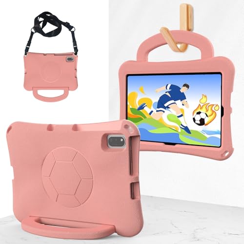 Kinder-Schutzhülle, kompatibel mit Samsung Galaxy Tab S6 Lite 26,4 cm (10,4 Zoll) 2022/2020 (SM-P610/P613/P615/P619), leicht, kinderfreundlich, stoßfest, mit Griff und Schultergurt, Rosa von LGZADD