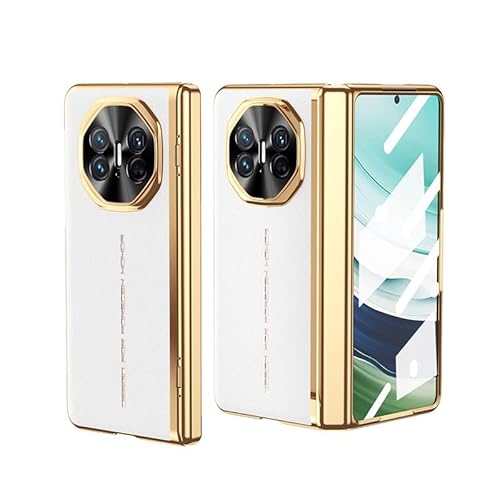 Kompatibel mit Huawei Mate X5 Hülle, luxuriöse Beschichtung und Leder, Scharnierschutz, integrierter HD-Displayschutz, stoßfeste Schutzhülle, kompatibel mit Huawei Mate X5 (weiß) von LGZADD