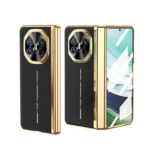 Kompatibel mit Huawei Mate X5 Hülle [Luxuriöse Beschichtung & Leder] [Scharnierschutz] [Eingebauter HD-Displayschutz] Stoßfeste Schutzhülle Kompatibel mit Huawei Mate X5 (Schwarz) von LGZADD