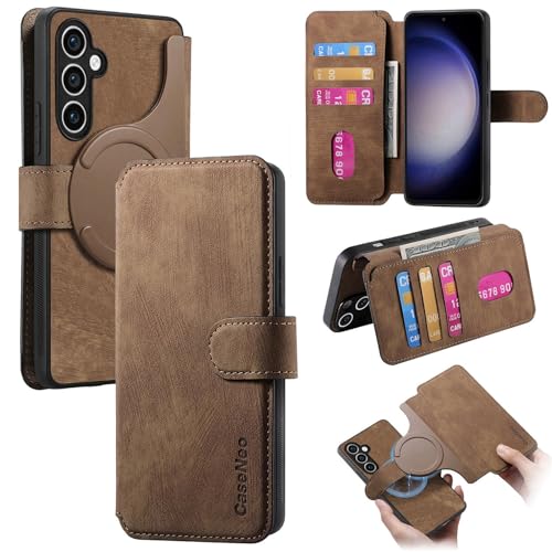 Kompatibel mit Samsung Galaxy S23 FE Hülle mit Kartenhalter, kompatibel mit Damen und Herren, PU-Leder, Magnetverschluss, Klapphülle, magnetisch, abnehmbare Handyhülle, Braun Kompatibel mit Samsung Galaxy S23 FE Hülle mit Kartenhalter, kompatibel mit Damen und Herren, PU-Leder, Magnetverschluss, Klapphülle, magnetisch, abnehmbare Handyhülle, Braun von LGZADD