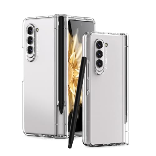 Kompatibel mit Samsung Galaxy Z Fold 5 Slim S Pen Handyhülle mit integriertem S-Stifthalter, Displayschutzfolie und Scharnierabdeckung, stoßfest, kratzfest, Anti-Drop-Handyhülle, transparent Kompatibel mit Samsung Galaxy Z Fold 5 Slim S Pen Handyhülle mit integriertem S-Stifthalter, Displayschutzfolie und Scharnierabdeckung, stoßfest, kratzfest, Anti-Drop-Handyhülle, transparent von LGZADD