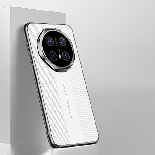 LGZADD Hochwertige Lederhülle, kompatibel mit Huawei Mate 70, elegant, PU-Leder, mit Kameraschutz, stoßfest, rutschfest, stilvolle Textur, robuste, schlanke Handy-Schutzhülle (weiß) von LGZADD