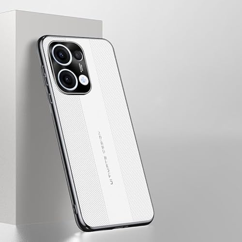 LGZADD Hochwertige Lederhülle, kompatibel mit Oppo Reno 13, elegante Schutzhülle aus PU-Leder, mit Kameraschutz, stoßfest, rutschfest, stilvolle Textur, robuste, schlanke Handy-Schutzhülle (Weiß) von LGZADD