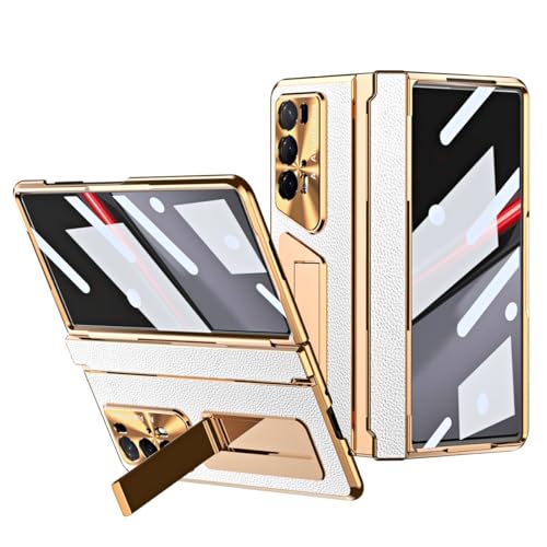LGZADD Kompatibel mit Honor Magic V2 RSR Hülle, versteckter Ständer, kabelloses Laden, Displayschutzfolie, robuste, stoßfeste 360-Grad-Schutzhülle + Ständer, goldweiß LGZADD Kompatibel mit Honor Magic V2 RSR Hülle, versteckter Ständer, kabelloses Laden, Displayschutzfolie, robuste, stoßfeste 360-Grad-Schutzhülle + Ständer, goldweiß von LGZADD