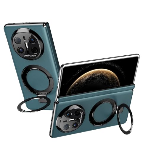 LGZADD Kompatibel mit Huawei Mate X6 Hülle mit verstellbarem Ständer, luxuriöse Lederhülle [integrierter Ständer] [Scharnierschutz], stoßfestes und leichtes Design (grün) von LGZADD